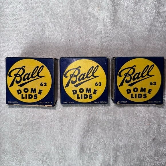 NOS Vintage Ball Dome Canning Lids Small Mouth Set Of 3 Boxes - Picture 1 of 7